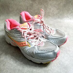 Saucony Girls Cohesion 7 LLT SY45494 Size 7 Gray Pink Running Shoes